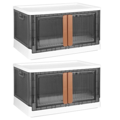 LunaLulink 2 72L Collapsible Storage Boxes, Collapsible Stackable Closet Organizer.4 Wheels