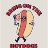 Americana Bring On The Hotdogs Long Sleeve Adult Hooded Sweatshirt - 2 of 3