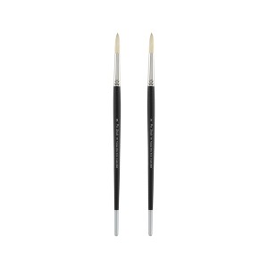 Creative Mark Pro Stroke Premium White Chungking Hog Bristle Artist Paint Brush - Round  - Natural Bristle Brush w/ Great Control Suitable for Oils, - 1 of 4