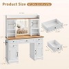 Vanity Desk with LED Lighted Mirror, Makeup Vanity Table with 5 Drawers, 4 Doors, and 3 Storage Shelves for Bedroom, Dressing Room, White - 2 of 4