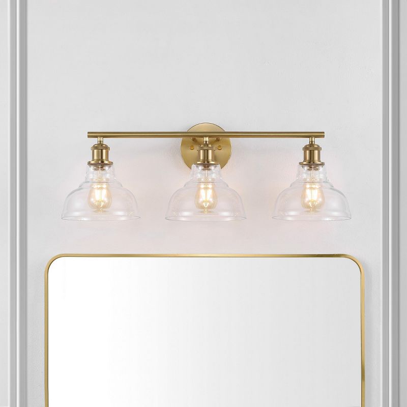 Calyna 3 Light Gold Iron/Glass Wall Sconce  - Safavieh, 5 of 7