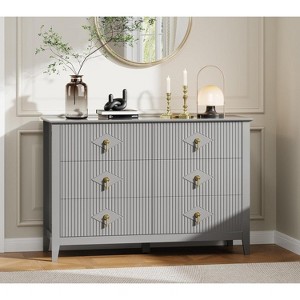 Acekool 47.2" 6-Drawer Fluted Dresser, Modern Storage Chest for Bedroom, Living Room - 1 of 4