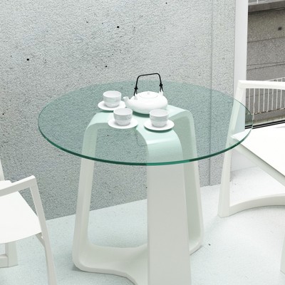 VYNXARIA 30" Inch Round Tempered Glass Table Top Clear Glass 1/4" Inch Thick Flat Polished Edge