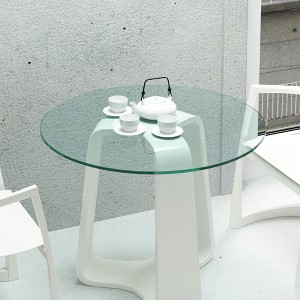 20" Inch Round Tempered Glass Table Top Clear Glass 1/4" Inch Thick Flat Polished Edge，Transparent - 1 of 4