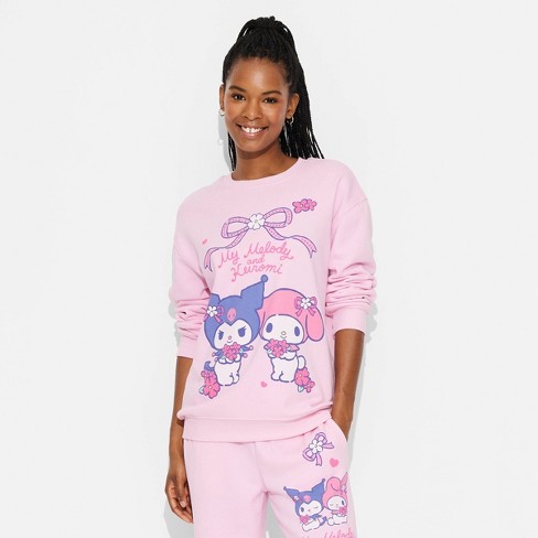 Women's My Melody and Kuromi Graphic Sweatshirt - Pink - image 1 of 3