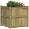 vidaXL Garden Planter Outdoor Flower Box - 27.6x27.6x27.6 in Impregnated Pine Wood for Terrace Patio - Brown Rustic Square - 4 of 4