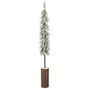 Northlight Slim Flocked Downswept Norfolk Pine Artificial Christmas Tree - 5.5’ - Unlit - 1 of 4