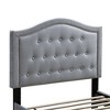 Royal Hampton Button Tufted Full Velvet Bed with Curved Headboard, Gray - 2 of 4