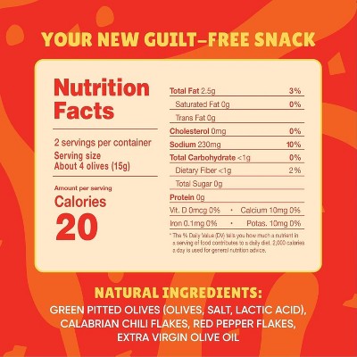 Freestyle Snacks Hot & Spicy Green Olives - 1.1oz