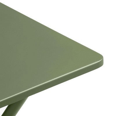 Moss Green Steel Square Folding Outdoor Patio Table