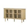 Luxystar Farmhouse Sideboard Cabinet with Storage, Glass Doors and Adjustable Shelves for Dining and Living Room, Natural - 3 of 4