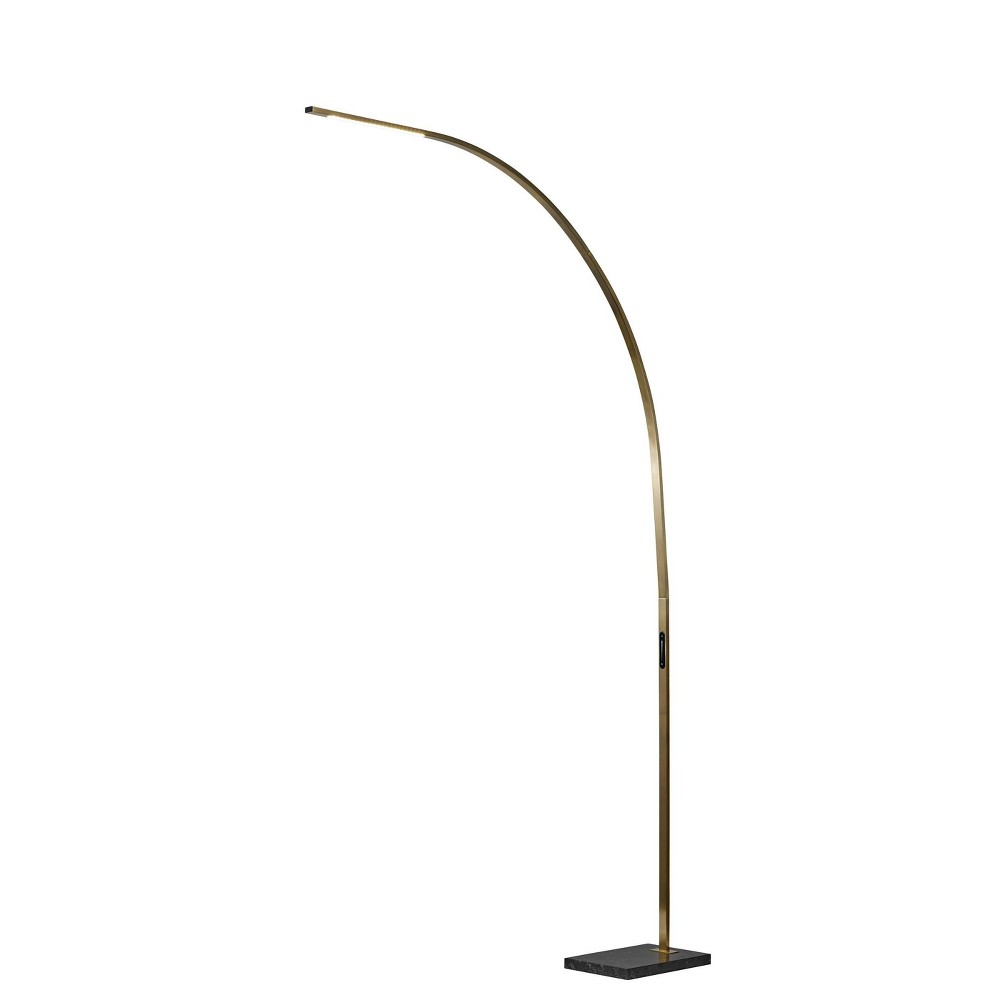 Photos - Floodlight / Garden Lamps Adesso Sonic Arc Floor Lamp with Smart Switch Antique Brass (Includes LED Light B 