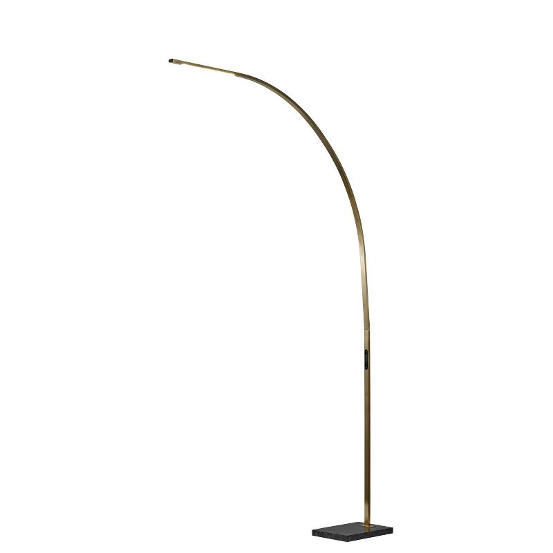 Sonic Arc Floor Lamp with Smart Switch Antique Brass (Includes LED Light Bulb) - Adesso, 1 of 9