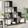 vidaXL Bookcase Black Engineered wood, powder-coated steel - 3 of 4