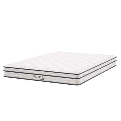 Modway Jenna 6" Innerspring and Foam Mattress – Full Size – Quilted Tight Top with Responsive Support and Breathable Knit Cover