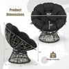 Costway PE Wicker Papasan Chair 360° Swivel Living Room Chair w/ Thick & Removable Cushion - 3 of 4