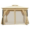 Maliang Outdoor Gazebo Tent with Double Roofs, Patio Gazebo with Mosquito Netting & Privacy Screens, for Backyard, Garden, Lawn - 3 of 4