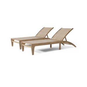 Christopher Knight Home Benfield Outdoor Acacia Wood and Flat Wicker Chaise Lounge - 1 of 4