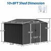 Kelly All Weather Metal Tool Shed, Patio Storage Shed with Metal Foundation and Lockable Doors, Outdoor Storage Box - The Pop Home - 3 of 4
