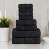 Chevron Zero Twist Cotton Solid and Jacquard Hand Towel Set of 6 by Blue Nile Mills - 2 of 4
