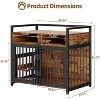Large Dog Crate Furniture, 41/48" Wooden Dog Kennel with 2 Drawers, Heavy Duty Indoor Dog House with Adjustable Raised Feeder - 2 of 4