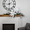 Northlight 24" Winter White Glittered Poinsettia Christmas Stem Spray - 3 of 4