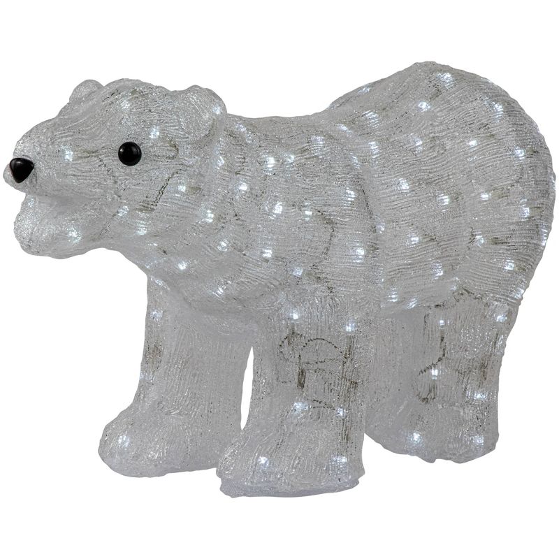 Northlight Lighted Commercial Grade Acrylic Polar Bear Outdoor Christmas Decoration - 28" - Pure White LED Lights, 3 of 7