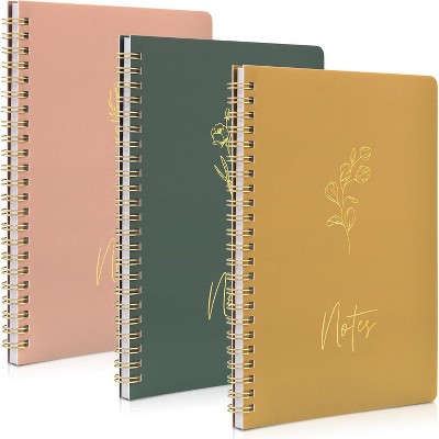 Aesthetic Spiral Notebook Set of 3 For Women Large College Ruled Journal/Notebook with Perfect Supplies to Stay Organized at Work or School