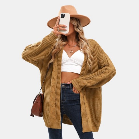 Women's Colorart Chunky Knit Longline Cardigan - Cupshe : Target