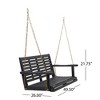 Classic 49.5" 2-Person Acacia Wood Porch Swing with 8ft Chains, Hanging Bench with Slatted Design, 800lbs Weight Capacity - 4 of 4