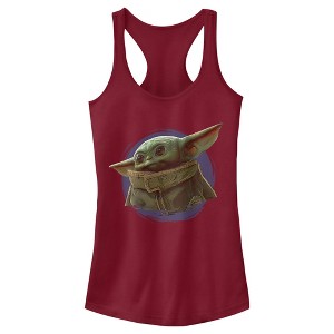 Juniors Womens Star Wars The Mandalorian The Child Circle Halo Racerback Tank Top - 1 of 3