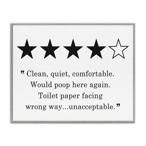 Stupell Industries Four Star Bathroom Review Funny Toilet Paper Humor Black Framed Giclee Art - 1 of 4
