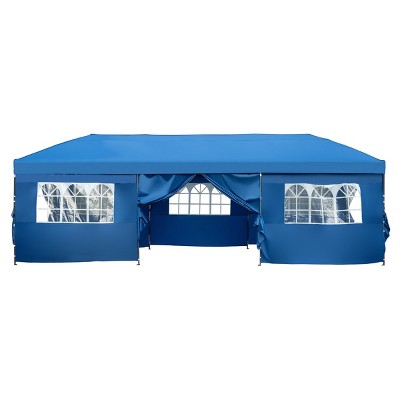 10x30 FT Heavy-Duty Pop-Up Canopy Tent with Sidewalls, UV Protection, Adjustable Height, Portable Wheeled Bag, for Outdoor Events-Coolbibila