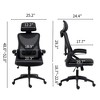Ergonomic Office Chair,Swivel Computer Task Chair with Flip up Arms & Adjustable Back Height,High Back Office Desk Chair for Long Hours Study Work - 2 of 4