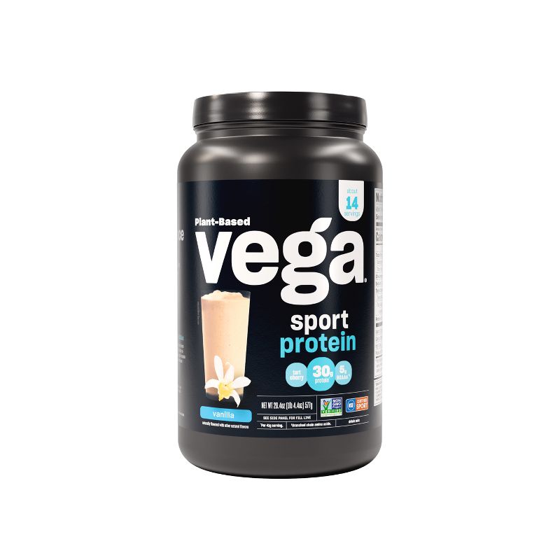 Vega Sport Vegan Plant Based Organic Protein Powder - Vanilla - 20.4oz, 1 of 8