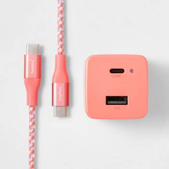 2-Port USB-A  USB-C Wall Charger with 6 USB-C to USB-C Braided Cable - heyday™