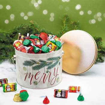 188 pcs Christmas Gift Tin with Hershey's Holiday Chocolate Candy Mix (2.7 lbs)