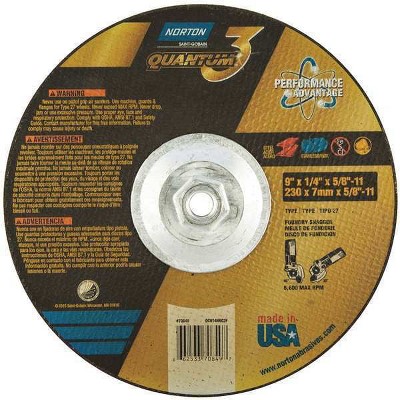 Norton  DepressedGrindWhl,5/8"-11CN,ThreadHle 66253370849