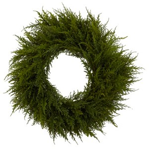 Nearly Natural 24-in Cedar Wreath - 1 of 1