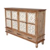 GDFStudio Patel Rustic Fir Wood 59.05'' Storage Sideboard Cabinet with 3 Drawers - 4 of 4
