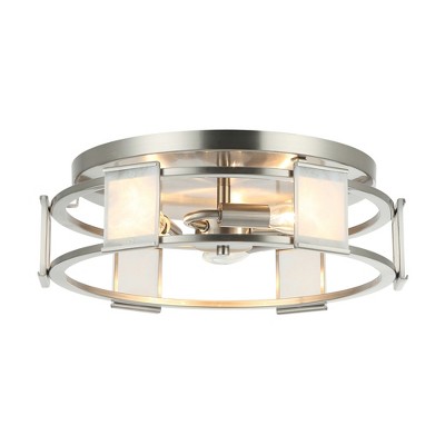 Parrot Uncle 15" Modern Silver 3-Light Flush Mount Ceiling Light