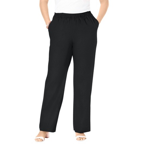Linen-blend Pants - Black - Ladies