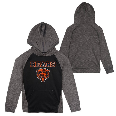 NFL Chicago Bears Boys' Black/Gray Long Sleeve Hooded Sweatshirt - XS