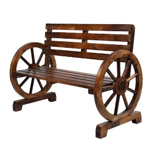 Karl Home | Wheel-inspired Fir Outdoor Bench - 1 of 4