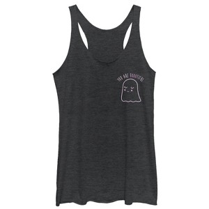 Women's CHIN UP Halloween You Are Bootiful Ghost Racerback Tank Top - 1 of 3