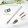 Unique Bargains Braided Soft Keychain ID Badges Lanyard with Metal Ring 3 Pcs - 2 of 4