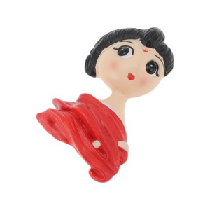 Unique Bargains Decorative Magnets Magnetic Fridge Sticker Irregular Shape Synthetic Resin Black Beige White 1Pc - 1 of 3