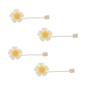 Unique Bargains Flower Straw Cover Cap 4 Pcs - 1 of 4
