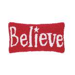 C&F Home 6" x 12" Believe Hooked Petite Christmas Holiday Pillow