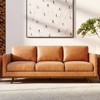 Poly & Bark 85" Nolita Sofa Cognac Tan: 3-Seater, Leather Upholstery, Removable Cushions, Wood Frame - 4 of 4